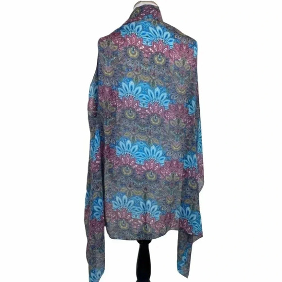 Sheer Boho hippie multicolor asymmetrical vest‎ - Picture 4 of 6
